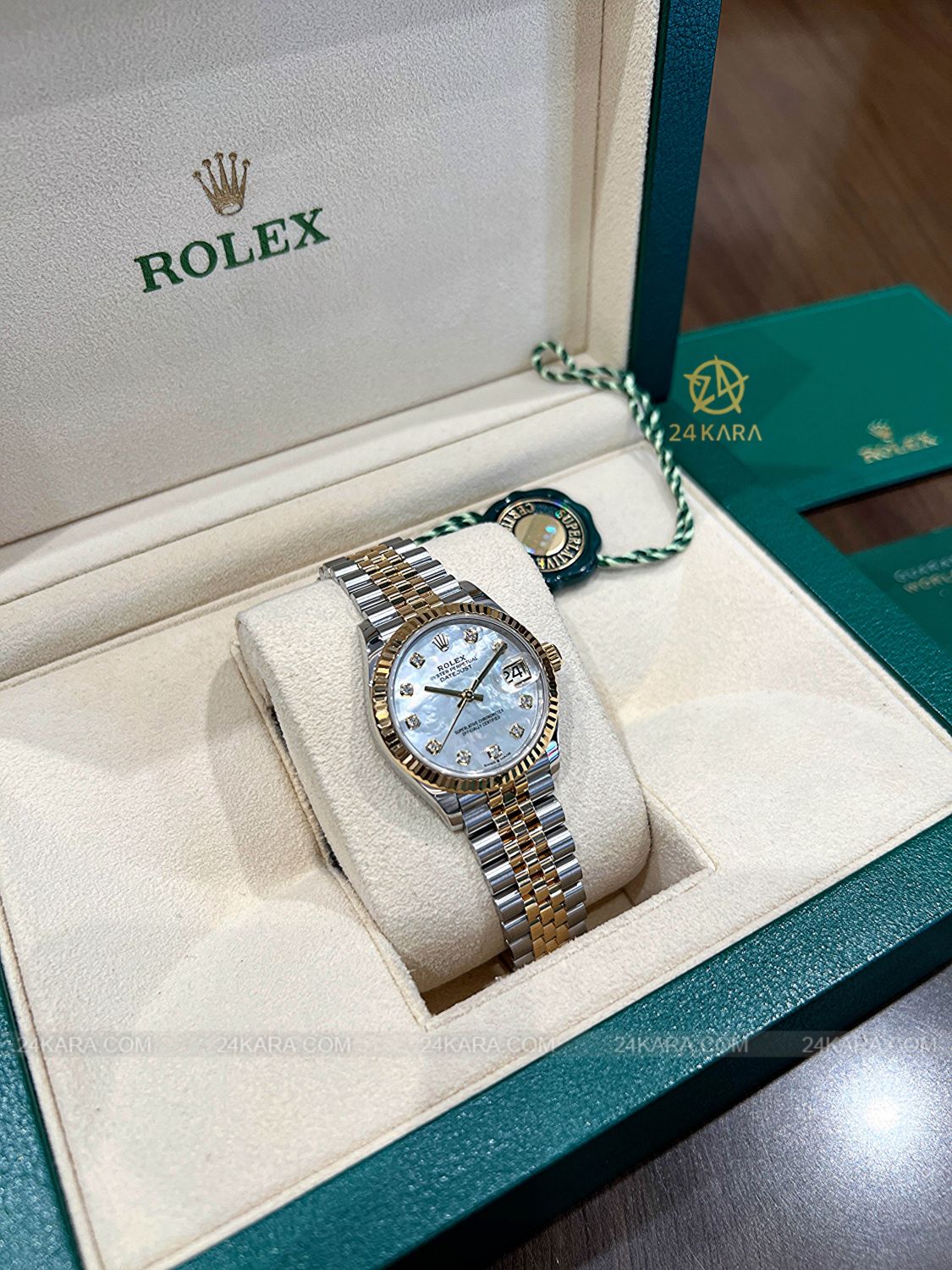 Đồng hồ Rolex Datejust 31 M278273-0028 278273-0028 Vàng kim 18ct Mặt khảm trai MOP nạm Kim cương - Lướt