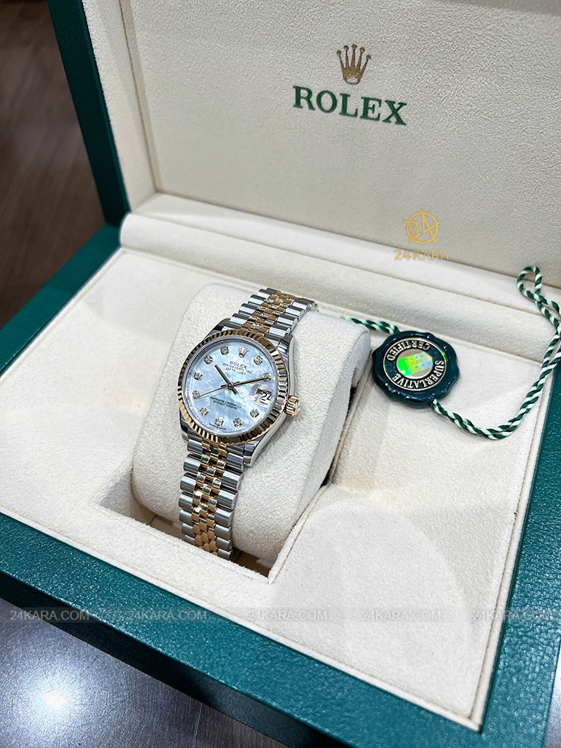 Đồng hồ Rolex Datejust 31 M278273-0028 278273-0028 Vàng kim 18ct Mặt khảm trai MOP nạm Kim cương - Lướt