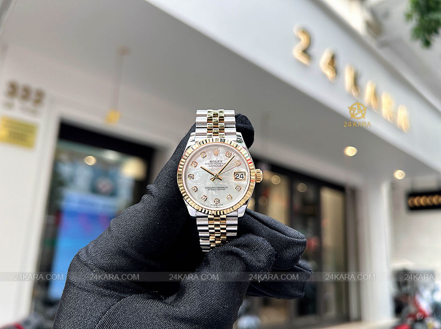 Đồng hồ Rolex Datejust 31 M278273-0028 278273-0028 Vàng kim 18ct Mặt khảm trai MOP nạm Kim cương - Lướt