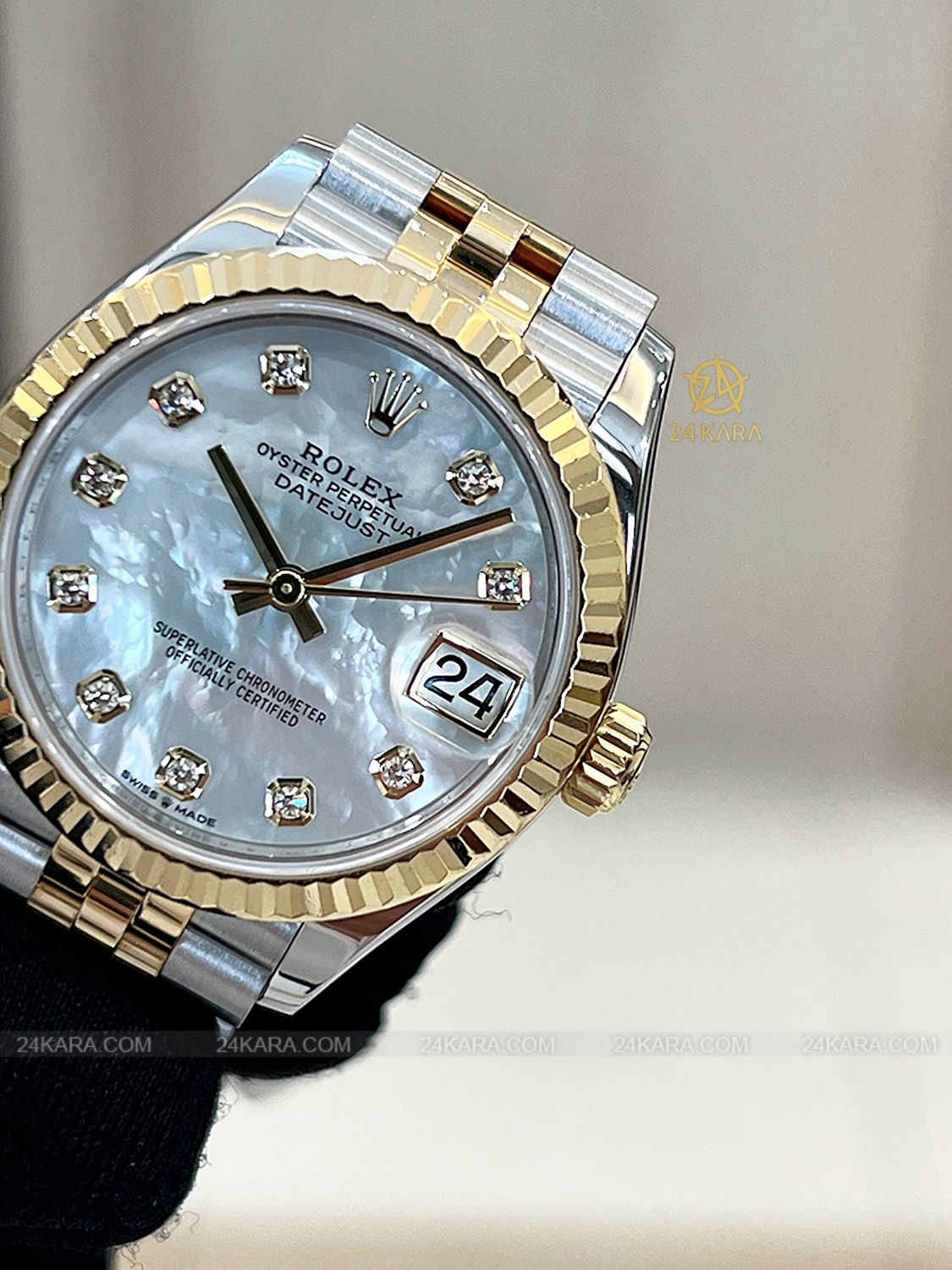 Đồng hồ Rolex Datejust 31 M278273-0028 278273-0028 Vàng kim 18ct Mặt khảm trai MOP nạm Kim cương - Lướt