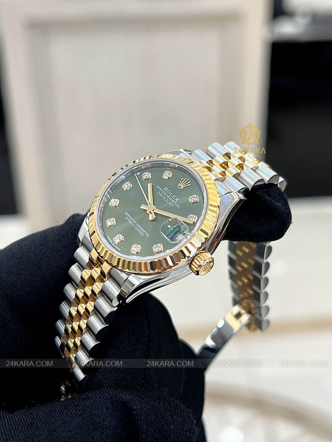 Đồng hồ Rolex Datejust 31 M278273-0030 278273-0030 Vàng Kim 18ct Mặt Xanh Olive Kim cương - Lướt