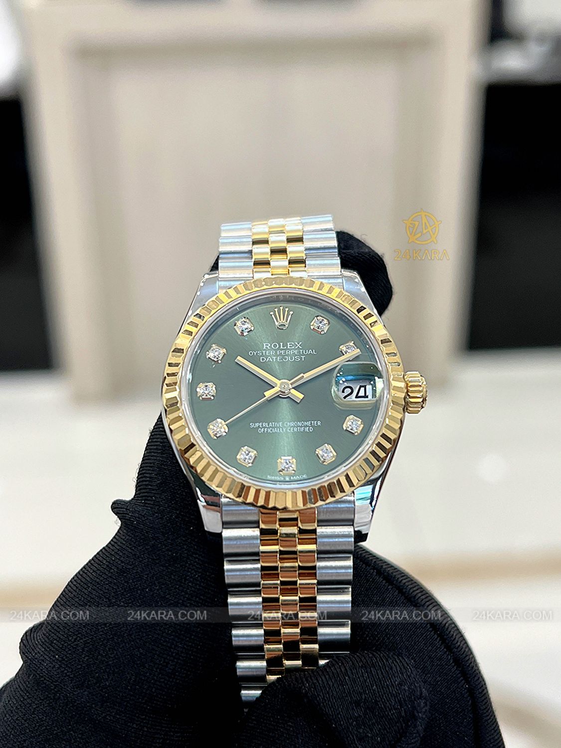Đồng hồ Rolex Datejust 31 M278273-0030 278273-0030 Vàng Kim 18ct Mặt Xanh Olive Kim cương - Lướt