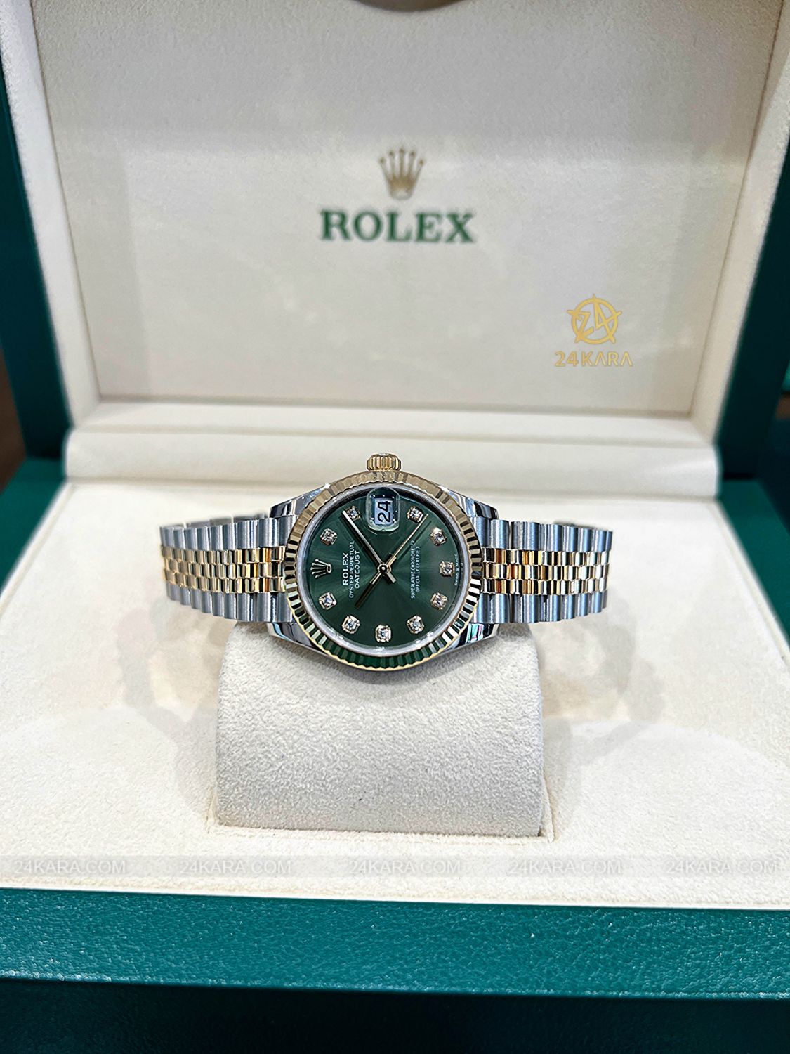 Đồng hồ Rolex Datejust 31 M278273-0030 278273-0030 Vàng Kim 18ct Mặt Xanh Olive Kim cương - Lướt