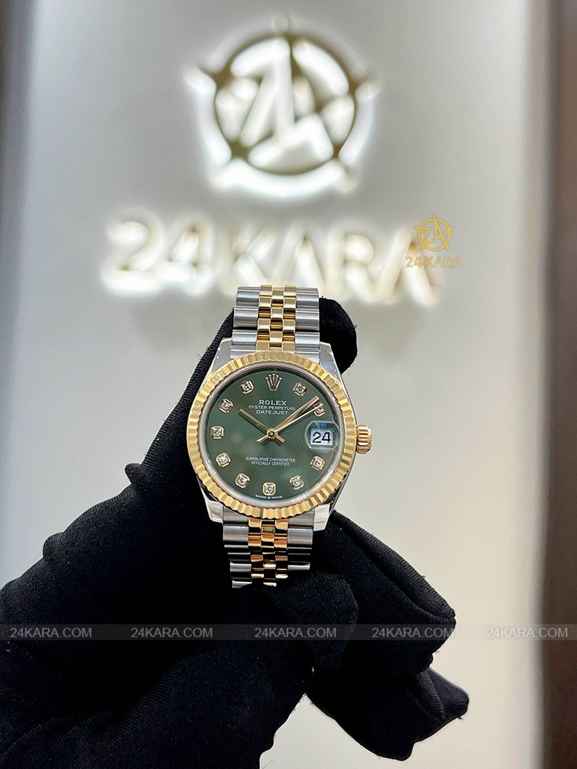 Đồng hồ Rolex Datejust 31 M278273-0030 278273-0030 Vàng Kim 18ct Mặt Xanh Olive Kim cương - Lướt