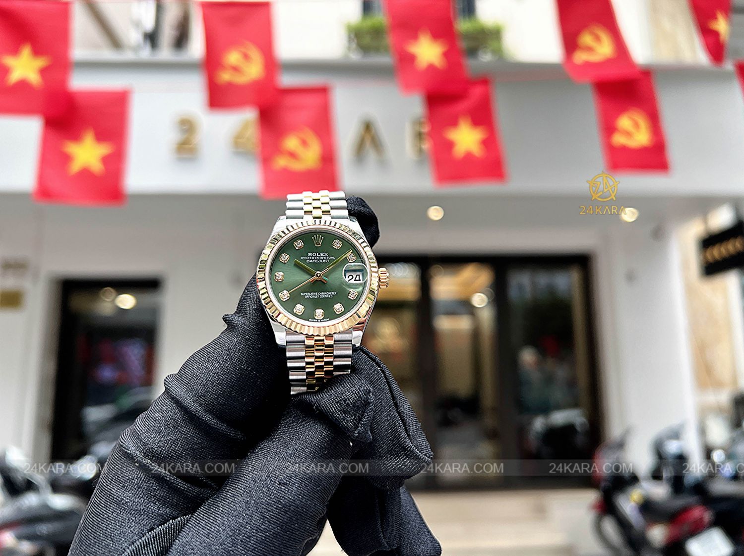 Đồng hồ Rolex Datejust 31 M278273-0030 278273-0030 Vàng Kim 18ct Mặt Xanh Olive Kim cương - Lướt