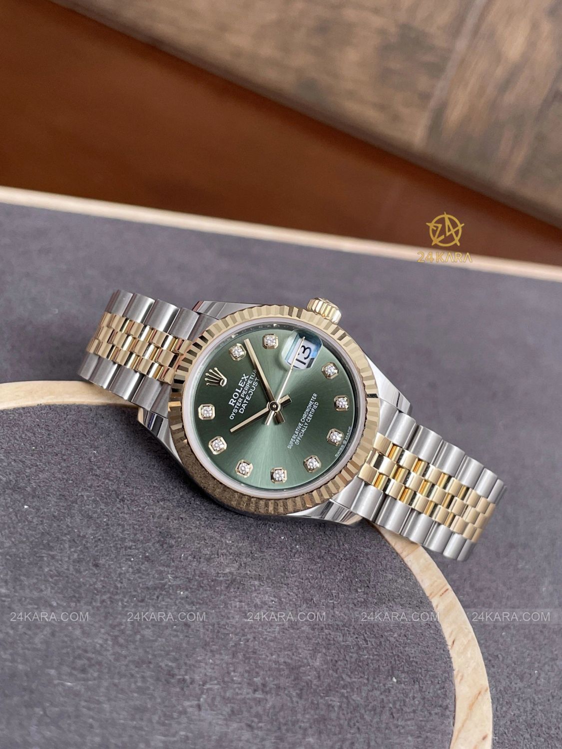 Đồng hồ Rolex Datejust 31 M278273-0030 278273-0030 Vàng Kim 18ct Mặt Xanh Olive Kim cương - Lướt