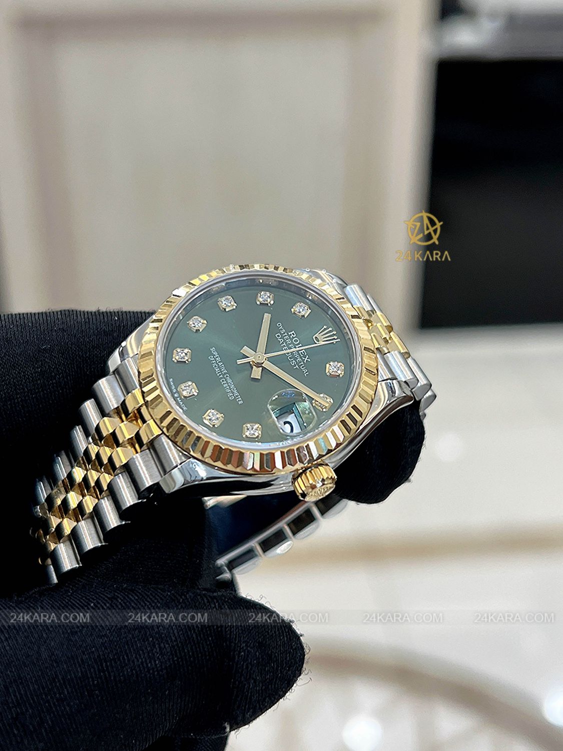 Đồng hồ Rolex Datejust 31 M278273-0030 278273-0030 Vàng Kim 18ct Mặt Xanh Olive Kim cương - Lướt