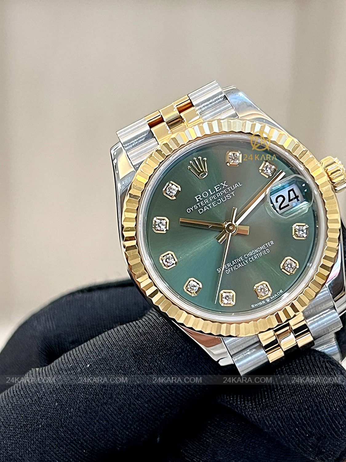 Đồng hồ Rolex Datejust 31 M278273-0030 278273-0030 Vàng Kim 18ct Mặt Xanh Olive Kim cương - Lướt