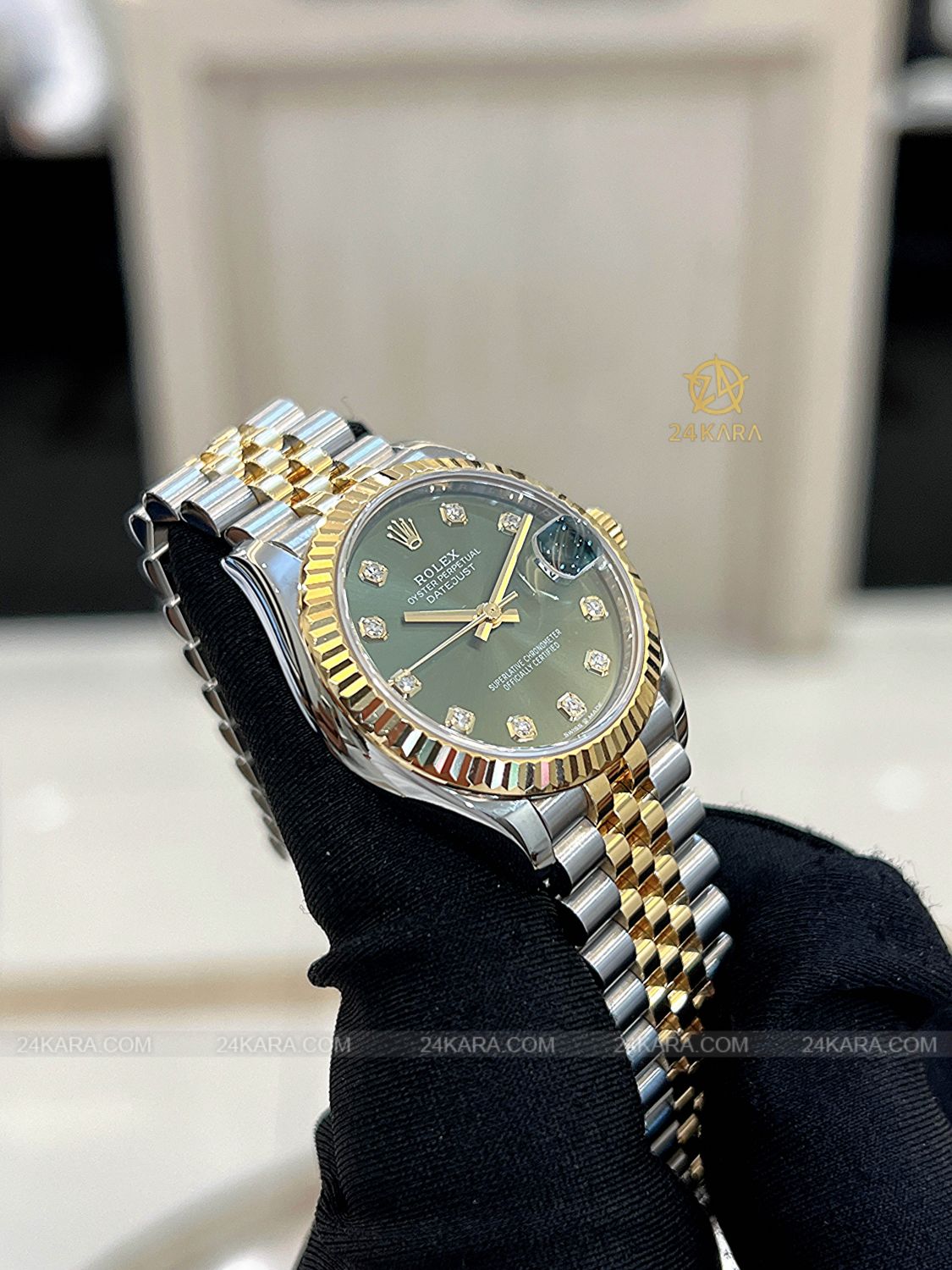 Đồng hồ Rolex Datejust 31 M278273-0030 278273-0030 Vàng Kim 18ct Mặt Xanh Olive Kim cương - Lướt