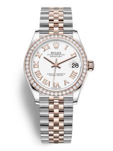 Đồng hồ Rolex Datejust M278381RBR-0004 278381RBR-0004 Oystersteel vàng Everose và kim cương mặt số trắng