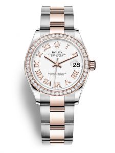 Đồng hồ Rolex Datejust M278381RBR-0003 278381RBR-0003 Oystersteel vàng Everose và kim cương mặt số trắng