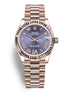 Đồng hồ Rolex Datejust M278275-0029 278275-0029 vàng Everose mặt số aubergine kim cương