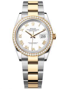 Đồng hồ Rolex Datejust M126283RBR-0016 126283RBR-0016 Oystersteel vàng vàng và kim cương mặt số trắng