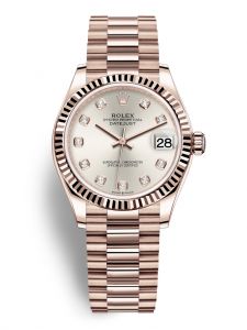 Đồng hồ Rolex Datejust M278275-0039 278275-0039 vàng Everose mặt số bạc kim cương