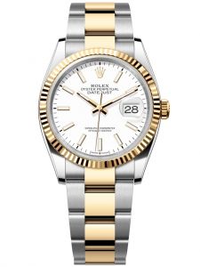 Đồng hồ Rolex Datejust M126233-0020 126233-0020 Oystersteel và vàng vàng mặt số trắng