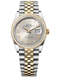 Đồng hồ Rolex Datejust M126283RBR-0017 126283RBR-0017 Oystersteel vàng vàng và kim cương mặt số bạc kim cương