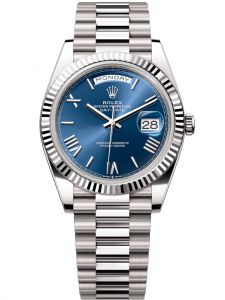 Đồng hồ Rolex Day-Date M228239-0007 228239-0007 vàng trắng, mặt số xanh sáng