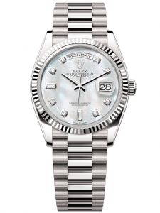 Đồng hồ Rolex Day-Date M128239-0007 128239-0007 vàng trắng, mặt số khảm trai kim cương