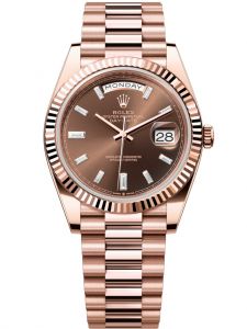 Đồng hồ Rolex Day-Date M228235-0003 228235-0003 vàng Everose, mặt số chocolate kim cương