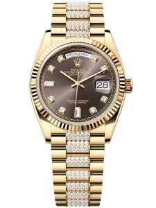 Đồng hồ Rolex Day-Date M128238-0024 128238-0024 vàng vàng mặt số ghi đậm kim cương