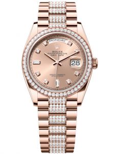 Đồng hồ Rolex Day-Date M128345RBR-0020 128345RBR-0020 vàng Everose và kim cương mặt số hoa hồng kim cương