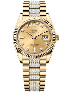 Đồng hồ Rolex Day-Date M128238-0026 128238-0026 vàng vàng mặt số champagne kim cương