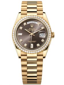 Đồng hồ Rolex Day-Date M128348RBR-0005 128348RBR-0005 vàng và kim cương, mặt số ghi đậm kim cương