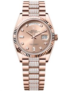 Đồng hồ Rolex Day-Date M128235-0019 128235-0019 vàng Everose, mặt số hoa hồng kim cương