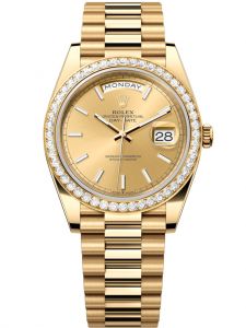 Đồng hồ Rolex Day-Date M228348RBR-0008 228348RBR-0008 vàng vàng và kim cương mặt số champagne