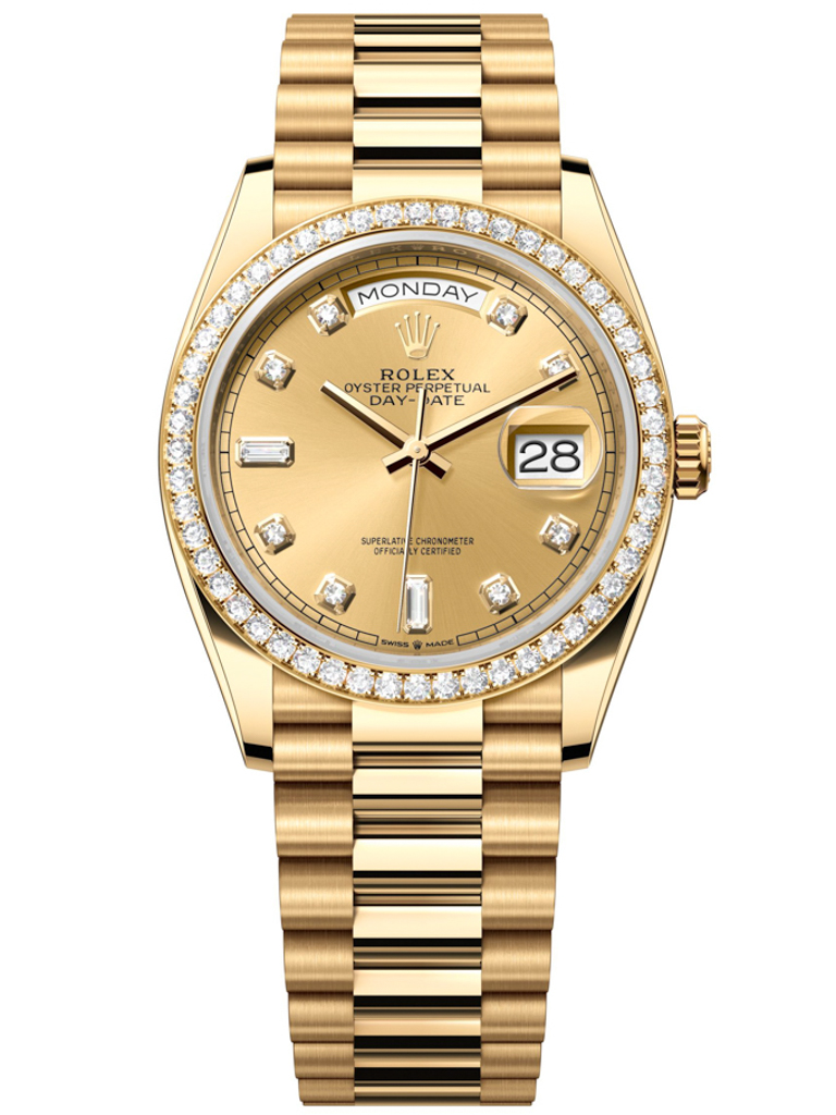 Đồng hồ Rolex Day-Date 36 128348rbr-0008 vàng và kim cương