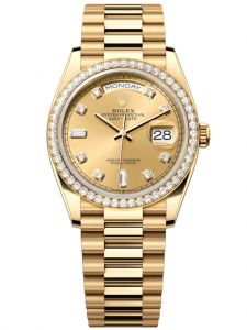Đồng hồ Rolex Day-Date 36 M128348RBR-0008 128348RBR-0008 Vàng Kim 18ct Mặt champagne Niềng Kim cương