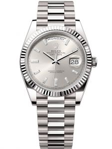 Đồng hồ Rolex Day-Date M228239-0003 228239-0003 vàng trắng, mặt số bạc kim cương