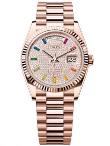 Đồng hồ Rolex Day-Date M128235-0039 128235-0039 vàng Everose mặt số kim cương