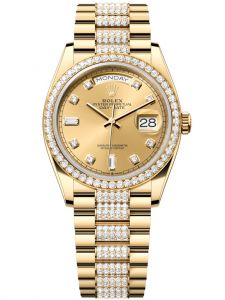 Đồng hồ Rolex Day-Date M128348RBR-0010 128348RBR-0010 vàng và kim cương mặt số champagne kim cương