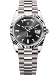 Đồng hồ Rolex Day-Date M228239-0005 228239-0005 vàng trắng, mặt số đen sáng kim cương