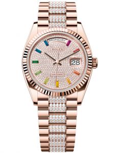 Đồng hồ Rolex Day-Date M128235-0040 128235-0040 vàng Everose mặt số kim cương