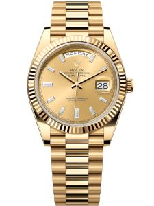 Đồng hồ Rolex Day-Date M228238-0005 228238-0005 vàng vàng, mặt số champagne kim cương