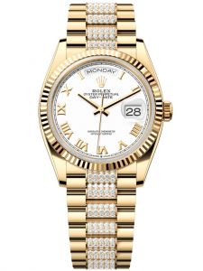 Đồng hồ Rolex Day-Date M128238-0077 128238-0077 vàng vàng mặt số trắng - Mẫu mới 2020