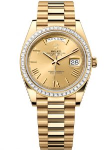 Đồng hồ Rolex Day-Date M228398TBR-0003 228398TBR-0003 vàng vàng và kim cương mặt số champagne