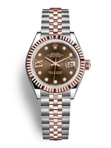 Đồng hồ Rolex Lady-Datejust 28 M279171-0003 279171-0003 Vàng Everose 18ct Mặt Chocolate Cọc số Kim cương ngôi sao