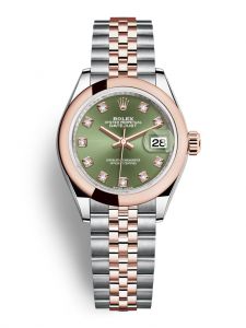 Đồng hồ Rolex Lady-Datejust 28 M279161-0007 279161-0007 Thép Oystersteel và Vàng Everose 18ct Mặt Xanh Olive