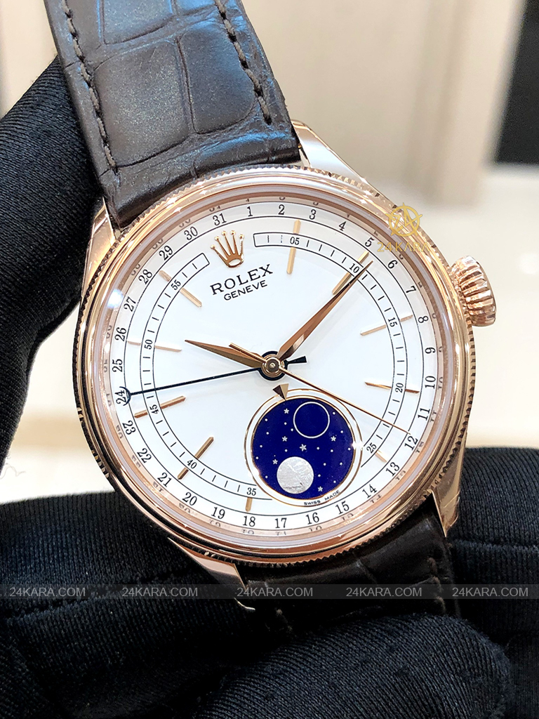 ng h Rolex Cellini Moonphase M50535 0002 v ng Everose 18 ct