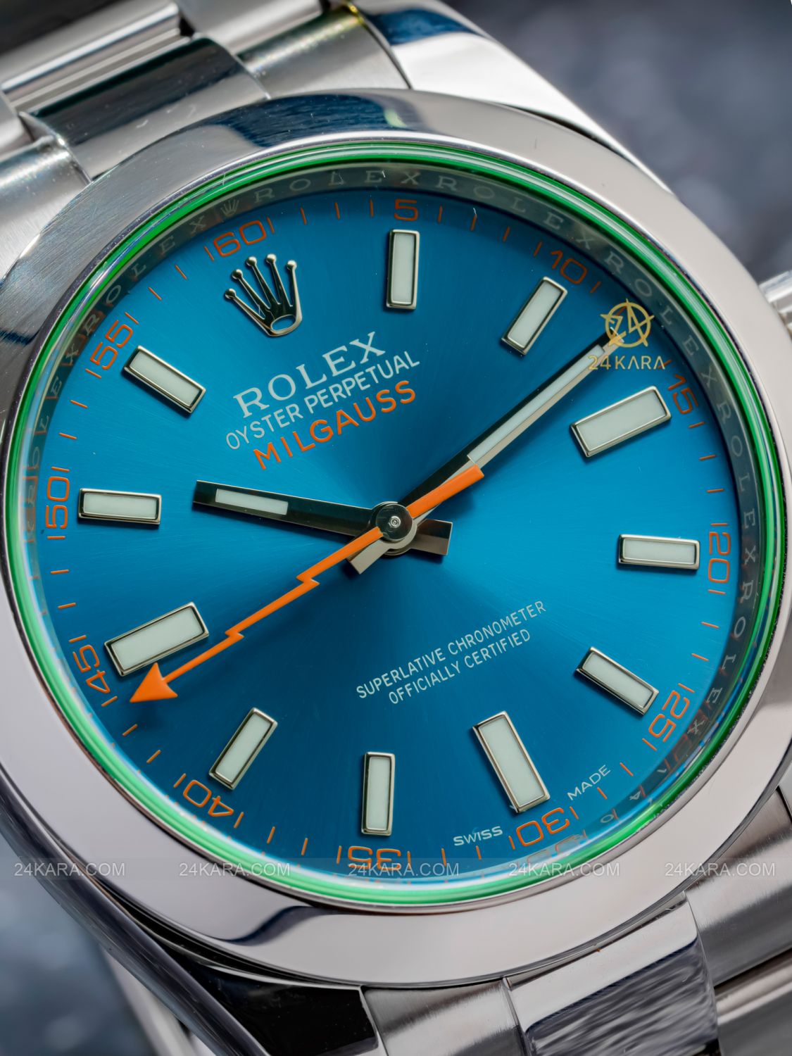 Đồng hồ Rolex Milgauss Z-Blue M116400GV-0002 116400GV-0002 Kính Xanh Mặt Số Xanh Chống Từ - lướt