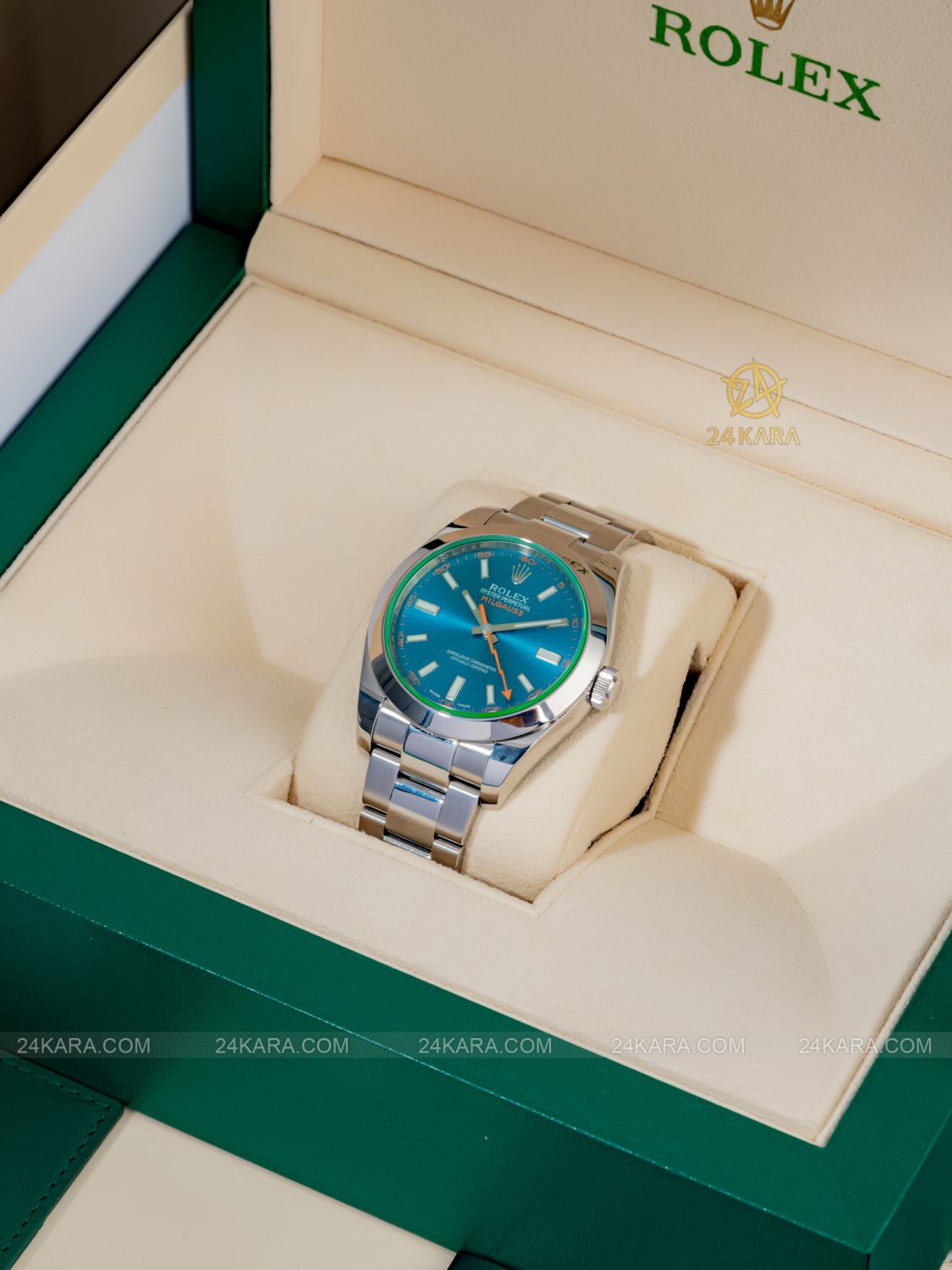 Đồng hồ Rolex Milgauss Z-Blue M116400GV-0002 116400GV-0002 Kính Xanh Mặt Số Xanh Chống Từ - lướt