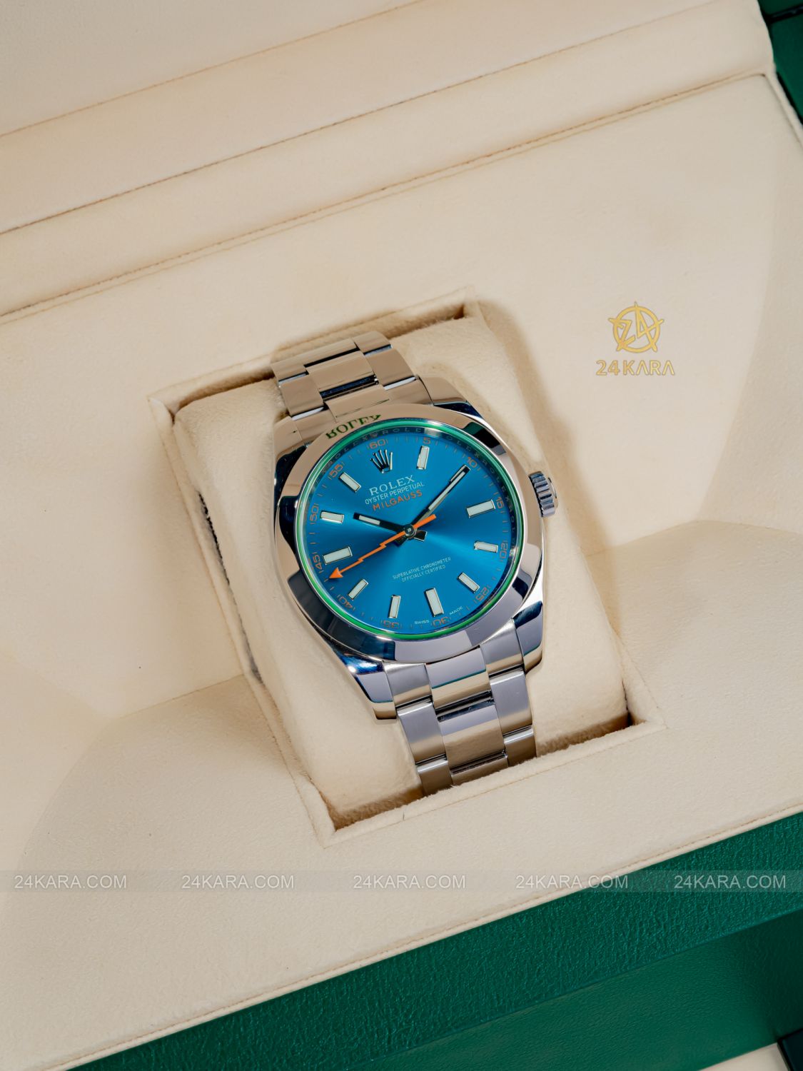 Đồng hồ Rolex Milgauss Z-Blue M116400GV-0002 116400GV-0002 Kính Xanh Mặt Số Xanh Chống Từ - lướt