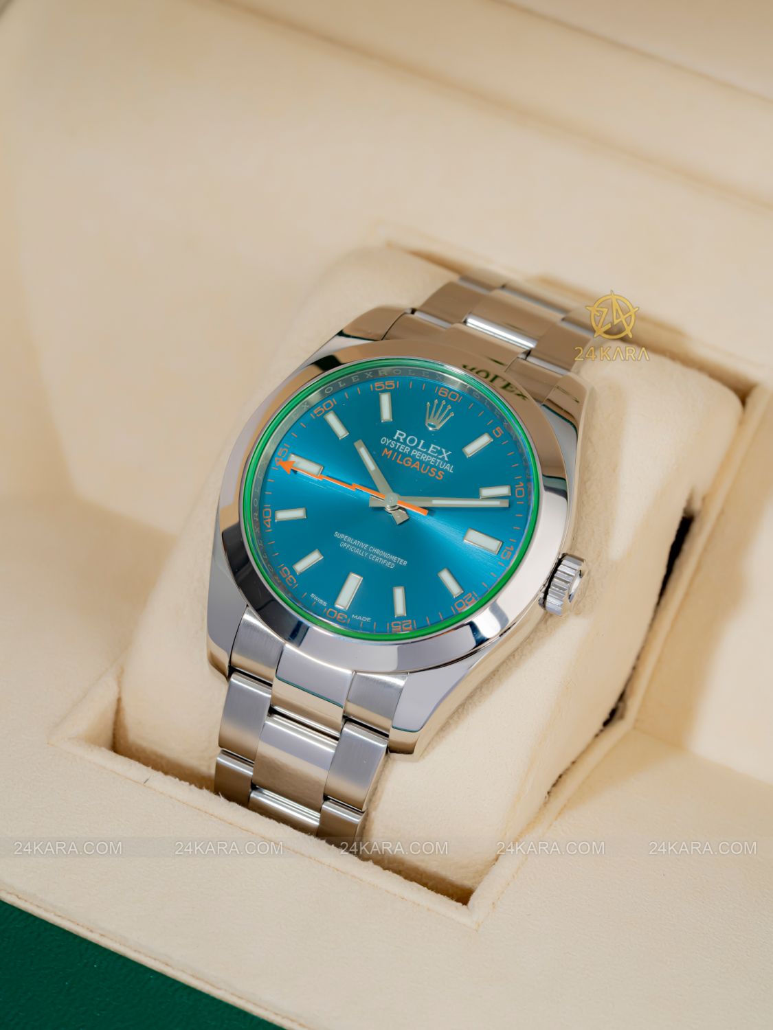 Đồng hồ Rolex Milgauss Z-Blue M116400GV-0002 116400GV-0002 Kính Xanh Mặt Số Xanh Chống Từ - lướt