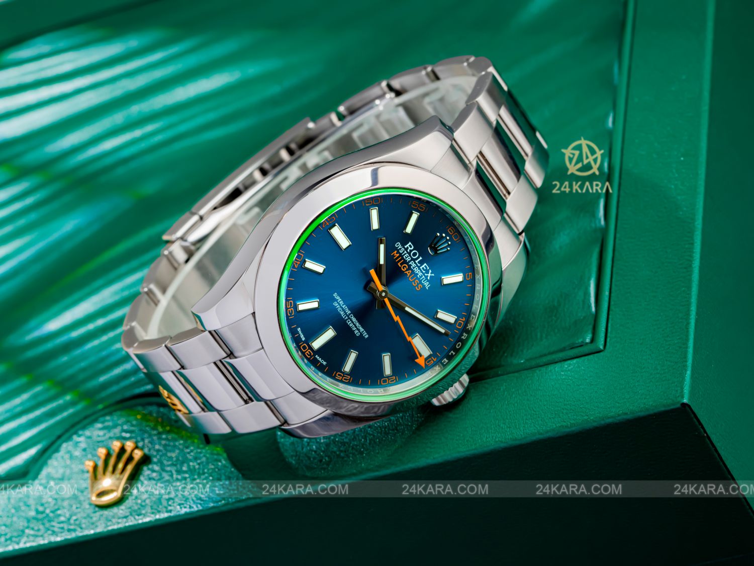 Đồng hồ Rolex Milgauss Z-Blue M116400GV-0002 116400GV-0002 Kính Xanh Mặt Số Xanh Chống Từ - lướt