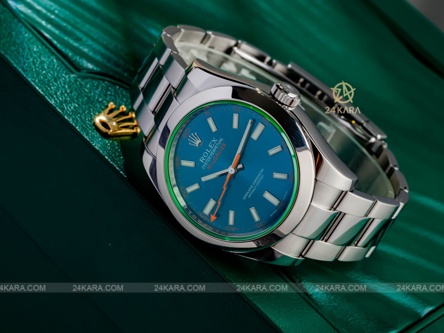 Đồng hồ Rolex Milgauss Z-Blue M116400GV-0002 116400GV-0002 Kính Xanh Mặt Số Xanh Chống Từ - lướt