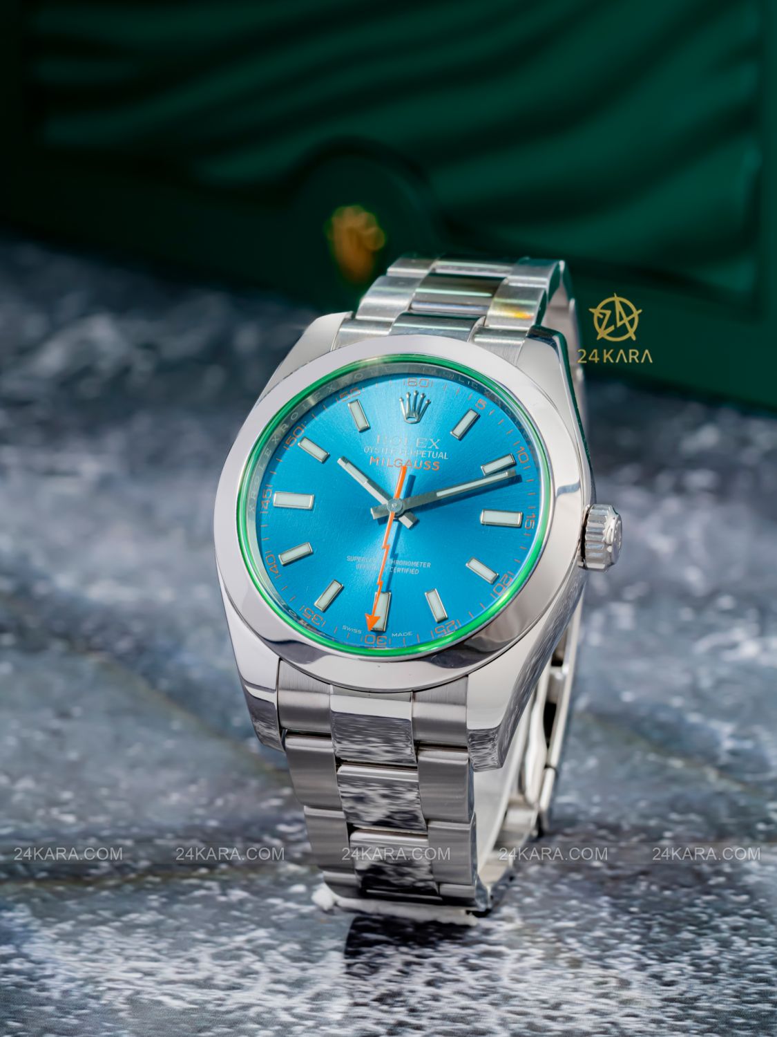 Đồng hồ Rolex Milgauss Z-Blue M116400GV-0002 116400GV-0002 Kính Xanh Mặt Số Xanh Chống Từ - lướt