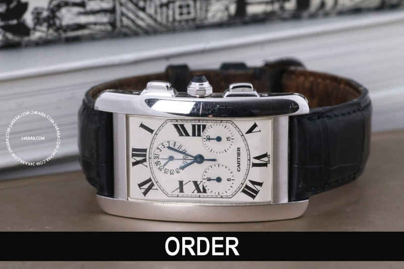 Đồng hồ Cartier Tank Américaine Chronograph 2312 White Gold W2603356 (lướt)